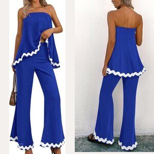 Women's 2 Piece Outfit Summer Beach Flowy Womens Tops Dressy Casual Lounge